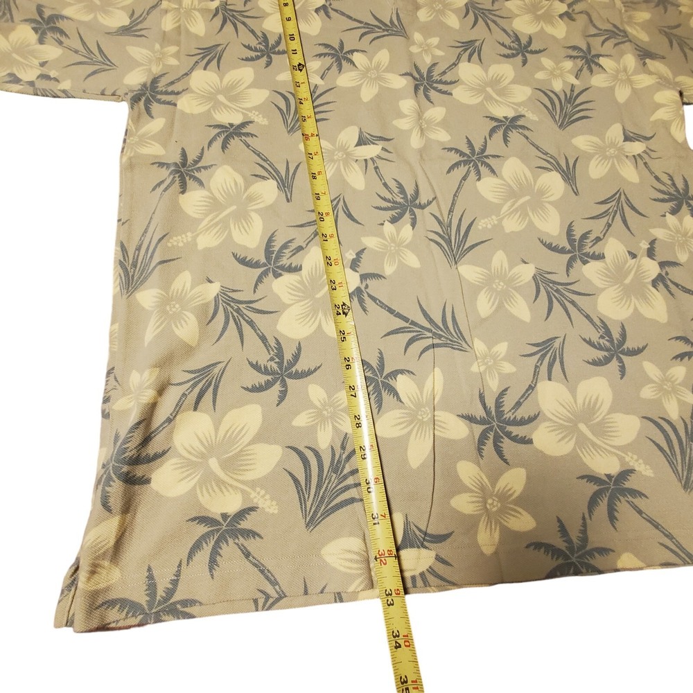 Tommy Bahama Polo Shirt Mens Yellow Floral Short Sleeve 100%‎ Cotton Size XL - Picture 5 of 8